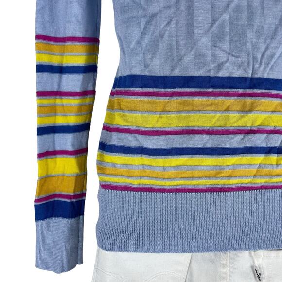 Derek Lam 10 Crosby Cashmere Silk Blend Striped Sweater Blue Size XS - Picture 6 of 8